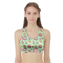 Sweet Pattern Sports Bra With Border by Valentinaart
