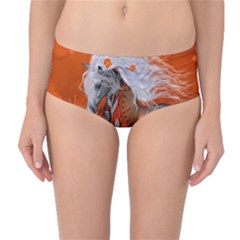 Steampunk, Wonderful Wild Steampunk Horse Mid-waist Bikini Bottoms by FantasyWorld7