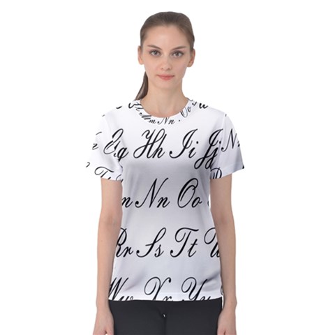 Alphabet Embassy Font Women s Sport Mesh Tee by Mariart