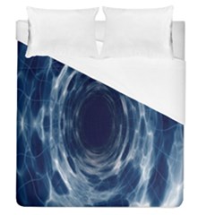 Worm Hole Line Space Blue Duvet Cover (queen Size) by Mariart