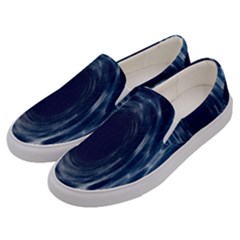 Worm Hole Line Space Blue Men s Canvas Slip Ons