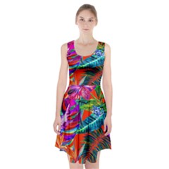 Aloha Hawaiian Flower Floral Sexy Summer Orange Racerback Midi Dress by Mariart