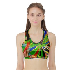 Acrobat Wormhole Transmitter Monument Socialist Reality Rainbow Sports Bra With Border by Mariart