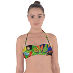 Acrobat Wormhole Transmitter Monument Socialist Reality Rainbow Halter Bandeau Bikini Top by Mariart