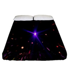 Animation Plasma Ball Going Hot Explode Bigbang Supernova Stars Shining Light Space Universe Zooming Fitted Sheet (queen Size) by Mariart