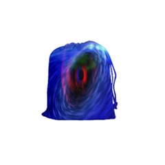 Black Hole Blue Space Galaxy Drawstring Pouches (small) 