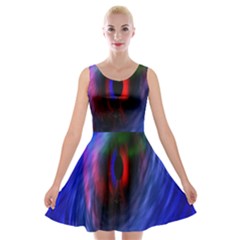 Black Hole Blue Space Galaxy Velvet Skater Dress