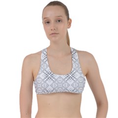 Background Pattern Diagonal Plaid Black Line Criss Cross Racerback Sports Bra