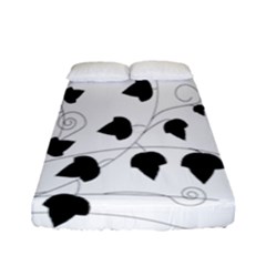 Black Leaf Fitted Sheet (full/ Double Size)