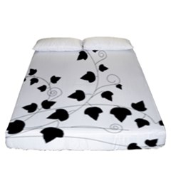 Black Leaf Fitted Sheet (California King Size)