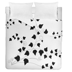 Black Leaf Duvet Cover Double Side (Queen Size)