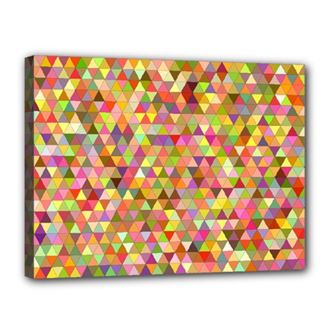 Multicolored Mixcolor Geometric Pattern Canvas 16  X 12  by paulaoliveiradesign