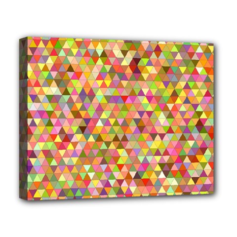 Multicolored Mixcolor Geometric Pattern Deluxe Canvas 20  X 16   by paulaoliveiradesign