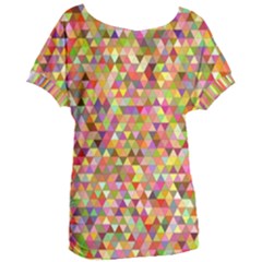 Multicolored Mixcolor Geometric Pattern Women s Oversized Tee by paulaoliveiradesign