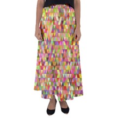 Multicolored Mixcolor Geometric Pattern Flared Maxi Skirt by paulaoliveiradesign