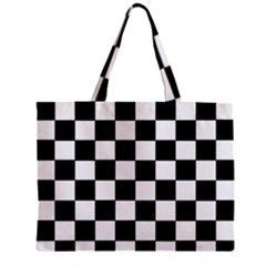 Grid Domino Bank And Black Zipper Mini Tote Bag by Nexatart