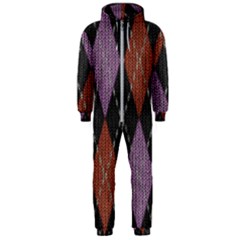 Knit Geometric Plaid Fabric Pattern Hooded Jumpsuit (men) 