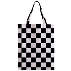 Grid Domino Bank And Black Zipper Classic Tote Bag by Nexatart