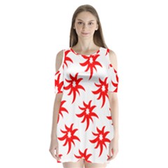 Star Figure Form Pattern Structure Shoulder Cutout Velvet One Piece by Nexatart