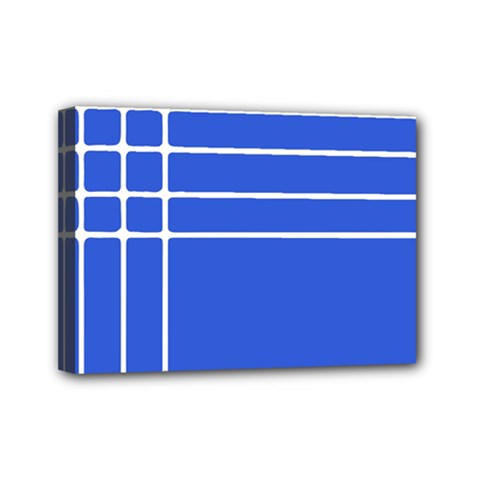 Stripes Pattern Template Texture Blue Mini Canvas 7  X 5  by Nexatart