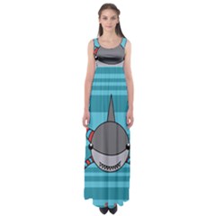 Shark Sea Fish Animal Ocean Empire Waist Maxi Dress