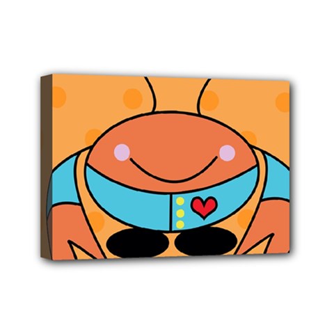 Crab Sea Ocean Animal Design Mini Canvas 7  X 5  by Nexatart