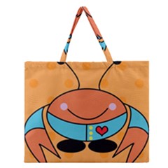 Crab Sea Ocean Animal Design Zipper Large Tote Bag