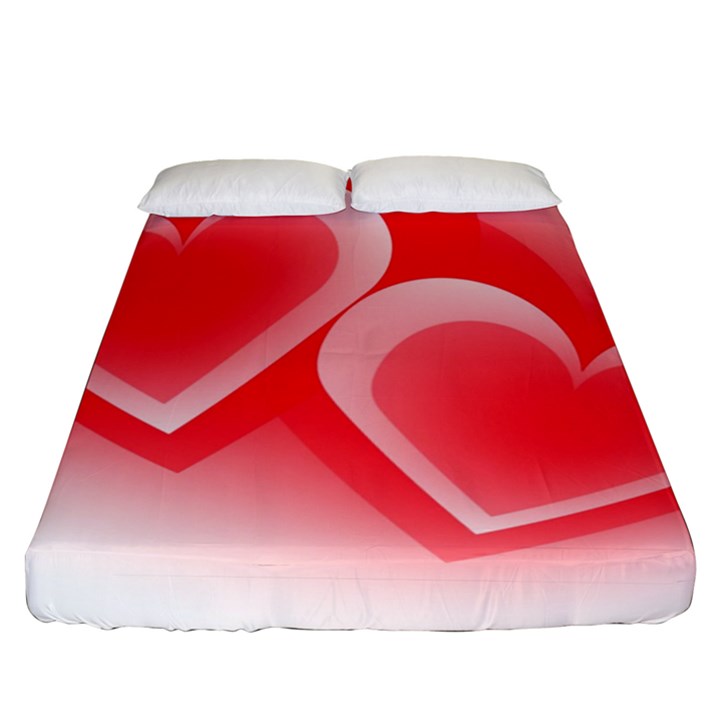 Heart Love Romantic Art Abstract Fitted Sheet (Queen Size)