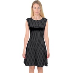 Pattern Dark Black Texture Background Capsleeve Midi Dress by Nexatart