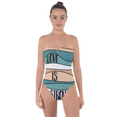 Love Sign Romantic Abstract Tie Back One Piece Swimsuit by Nexatart