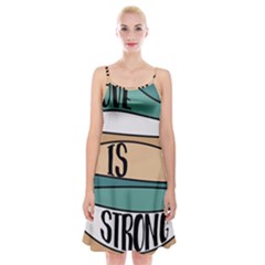 Love Sign Romantic Abstract Spaghetti Strap Velvet Dress