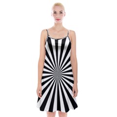 Rays Stripes Ray Laser Background Spaghetti Strap Velvet Dress