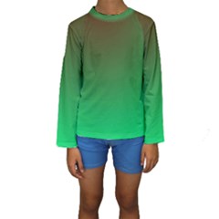 Course Colorful Pattern Abstract Green Kids  Long Sleeve Swimwear