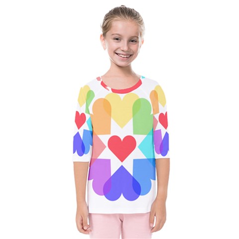 Heart Love Romance Romantic Kids  Quarter Sleeve Raglan Tee by Nexatart