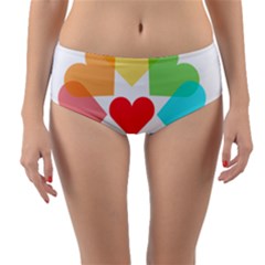 Heart Love Romance Romantic Reversible Mid-waist Bikini Bottoms by Nexatart