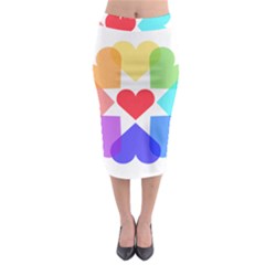 Heart Love Romance Romantic Midi Pencil Skirt by Nexatart