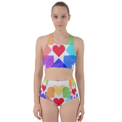 Heart Love Romance Romantic Racer Back Bikini Set by Nexatart