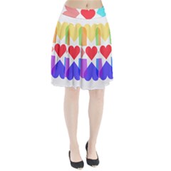 Heart Love Romance Romantic Pleated Skirt by Nexatart