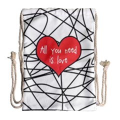 Love Abstract Heart Romance Shape Drawstring Bag (large) by Nexatart