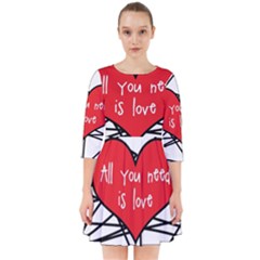 Love Abstract Heart Romance Shape Smock Dress