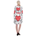 Love Abstract Heart Romance Shape Long Sleeve Velvet Front Wrap Dress View2