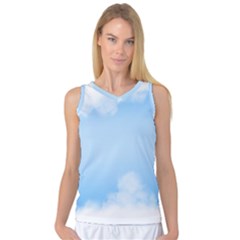 Sky Cloud Blue Texture Women s Basketball Tank Top by Nexatart