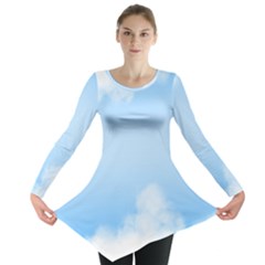 Sky Cloud Blue Texture Long Sleeve Tunic  by Nexatart