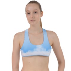 Sky Cloud Blue Texture Criss Cross Racerback Sports Bra by Nexatart