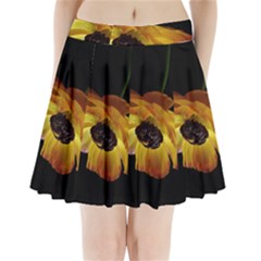 Ranunculus Yellow Orange Blossom Pleated Mini Skirt