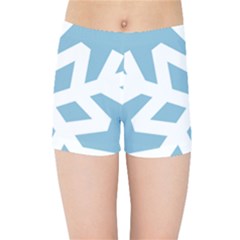 Snowflake Snow Flake White Winter Kids Sports Shorts by Nexatart