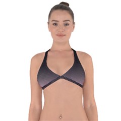 Halftone Background Pattern Black Halter Neck Bikini Top