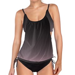 Halftone Background Pattern Black Tankini Set