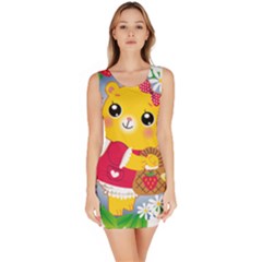 Bear Strawberries Bodycon Dress