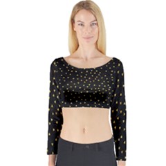 Grunge Pattern Black Triangles Long Sleeve Crop Top by Nexatart